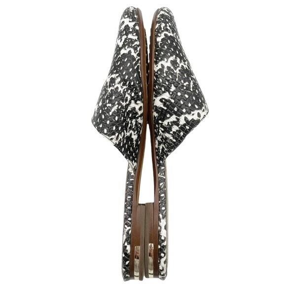 Yosi Samra Parker Mules Gray Snake Embossed Leather Open Back Flats Size 7 - Picture 13 of 16